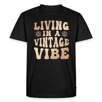 Vivre dans un collectionneur d’Antiquités Vintage Vibe - T-shirt Premium bio Homme - noir - Devant - Nico (187cm)
