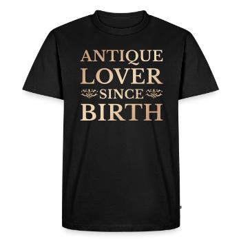Collectionneur d’antiquités passionné - Vintage Antique - T-shirt Premium bio Homme - noir - Devant - Nico (187cm)