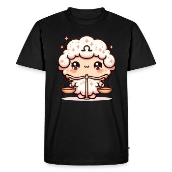 Charmant personnage du zodiaque Balance Kawaii pour - T-shirt Premium bio Homme - noir - Devant - Nico (187cm)