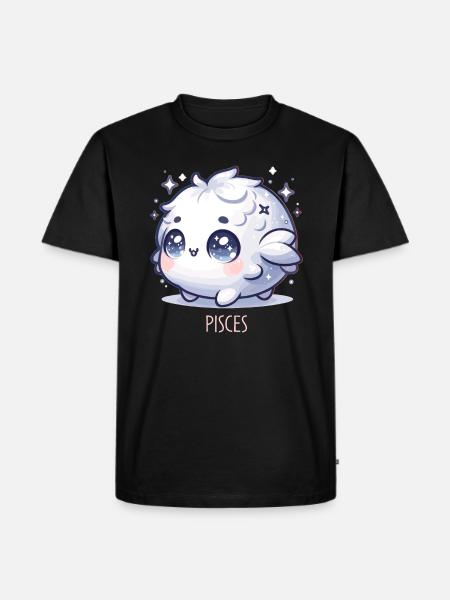 Vissen Sterrenbeeld Kawaii Karakter Verjaardag - Mannen Premium Bio T-shirt - zwart