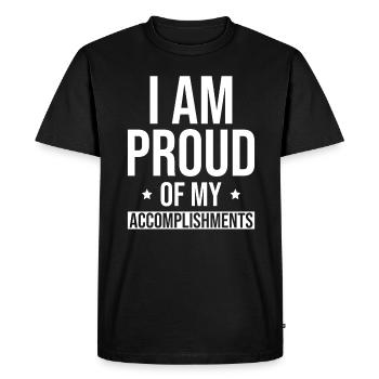 Citations inspirantes d’affirmations positives - T-shirt Premium bio Homme - noir - Devant - Nico (187cm)