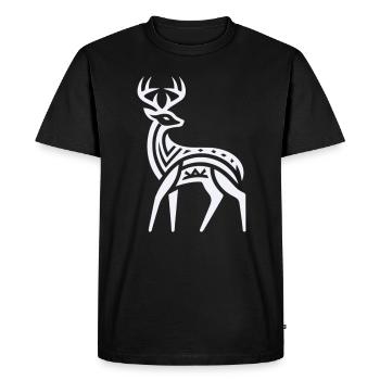 Deer Native American Zodiac - Men's Premium Organic T-Shirt - black - Front - Nico (187cm)