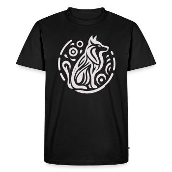 Loup, Amérindien Zodiac - T-shirt Premium bio Homme - noir - Devant - Nico (187cm)