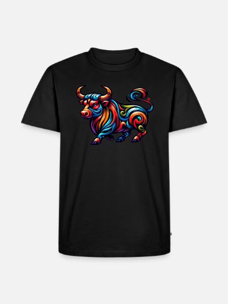 Oxe Tatuering Tribal Kinesisk Zodiak - Ekologisk premium-T-shirt herr - svart