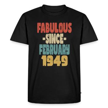 Fabuleux février 1949 - T-shirt Premium bio Homme - noir - Devant - Nico (187cm)