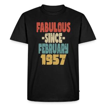 Fabuleux Février 1957 - T-shirt Premium bio Homme - noir - Devant - Nico (187cm)