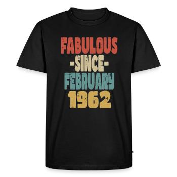 Fabelhafter Februar 1962 - Männer Premium Bio T-Shirt - Schwarz - Vorne - Nico (187cm)