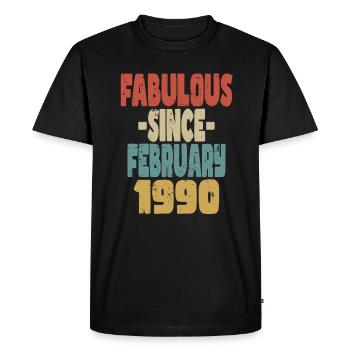 Fabuleux Février 1990 - T-shirt Premium bio Homme - noir - Devant - Nico (187cm)