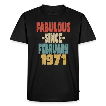 Fabuleux février 1971 - T-shirt Premium bio Homme - noir - Devant - Nico (187cm)