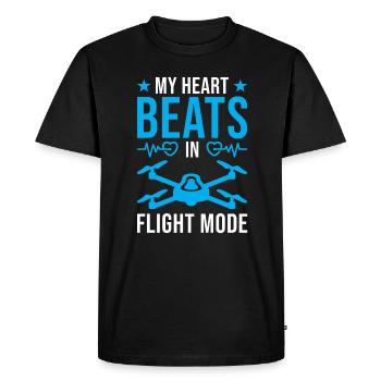 Mode de vol de conception du pilote de drone - T-shirt Premium bio Homme - noir - Devant - Nico (187cm)