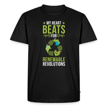 Recycler Environnementaliste Environnement Vert Réutilisation - T-shirt Premium bio Homme - noir - Devant - Nico (187cm)
