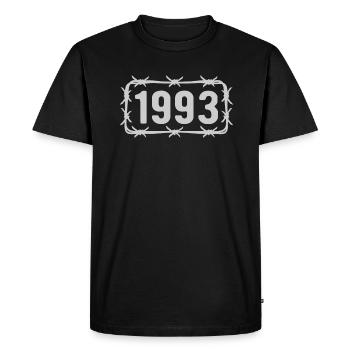 Anniversaire Vintage 1993 fil de fer barbelé - T-shirt Premium bio Homme - noir - Devant - Nico (187cm)