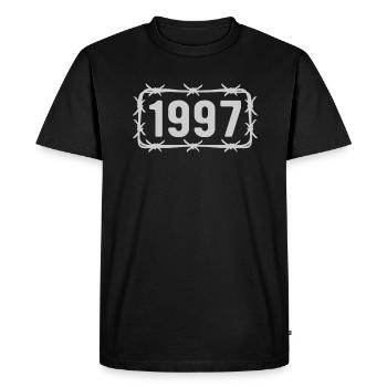 Anniversaire Vintage 1997 fil de fer barbelé - T-shirt Premium bio Homme - noir - Devant - Nico (187cm)