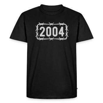 Anniversaire Vintage 2004 fil de fer barbelé - T-shirt Premium bio Homme - noir - Devant - Nico (187cm)