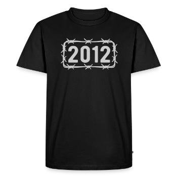 Anniversaire Vintage 2012 fil de fer barbelé - T-shirt Premium bio Homme - noir - Devant - Nico (187cm)