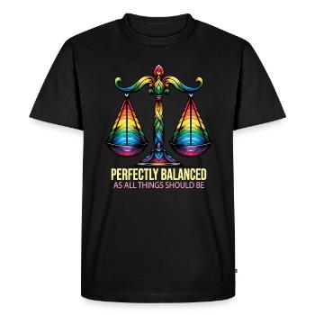 Signe astrologique de la Balance Balance Balance Art de l’équilibre et de l’harmonie - T-shirt Premium bio Homme - noir - Devant - Nico (187cm)