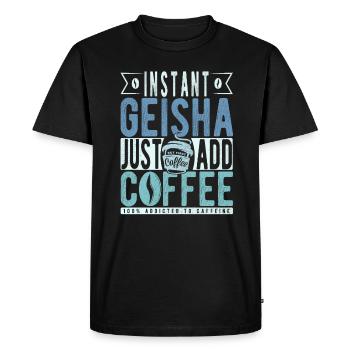 Geisha instantanée Il suffit d’ajouter du café - T-shirt Premium bio Homme - noir - Devant - Nico (187cm)