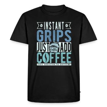 Les poignées instantanées ajoutent simplement du café - T-shirt Premium bio Homme - noir - Devant - Nico (187cm)