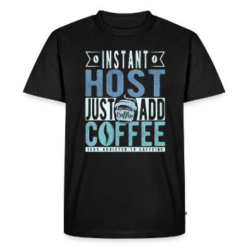 Hôte instantané Il suffit d’ajouter du café - T-shirt Premium bio Homme - noir - Devant - Nico (187cm)
