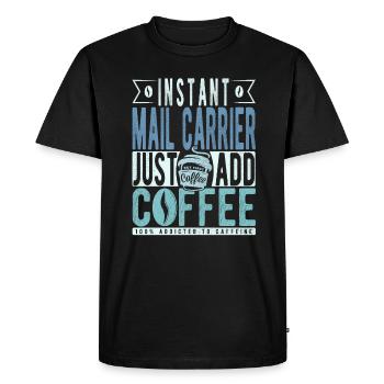 Facteur instantané Il suffit d’ajouter du café - T-shirt Premium bio Homme - noir - Devant - Nico (187cm)