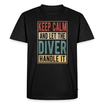 Diver Retro Gift - Men's Premium Organic T-Shirt - black - Front - Nico (187cm)