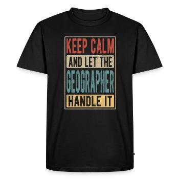 Geographer Retro Gift - Men's Premium Organic T-Shirt - black - Front - Nico (187cm)