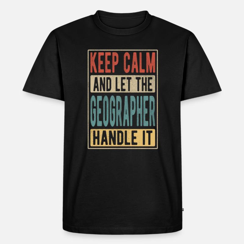 Geographen-Retro-Geschenk - Männer Premium Bio T-Shirt - Schwarz