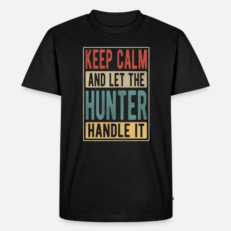 Hunter Retro Geschenk - Männer Premium Bio T-Shirt - Schwarz