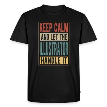 Illustrator Retro Gift - Men's Premium Organic T-Shirt - black - Front - Nico (187cm)