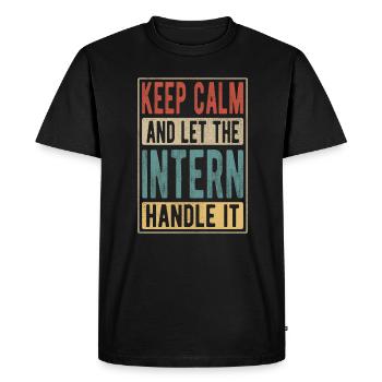 Intern Retro Gift - Men's Premium Organic T-Shirt - black - Front - Nico (187cm)
