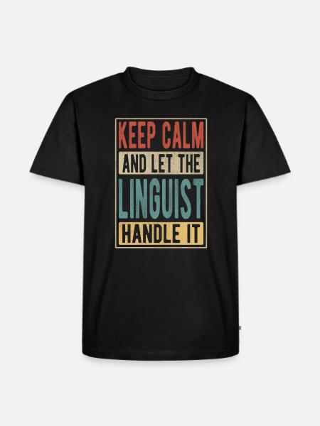 Linguist Retro Gift - Men's Premium Organic T-Shirt - black