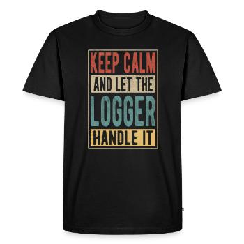 Bûcheron rétro cadeau - T-shirt Premium bio Homme - noir - Devant - Nico (187cm)