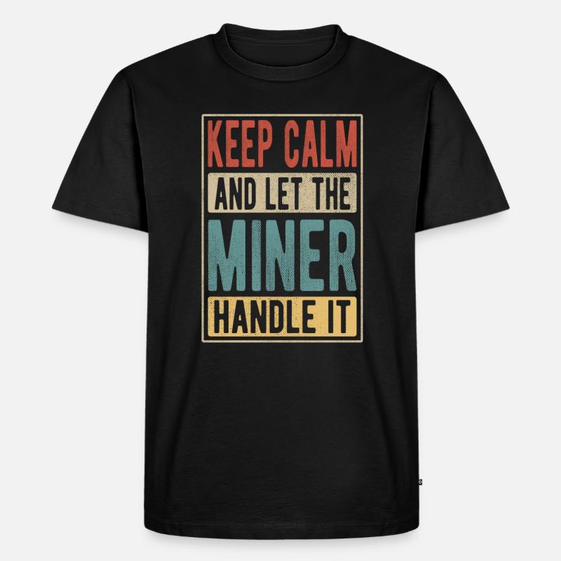 Miner Retro Geschenk - Männer Premium Bio T-Shirt - Schwarz