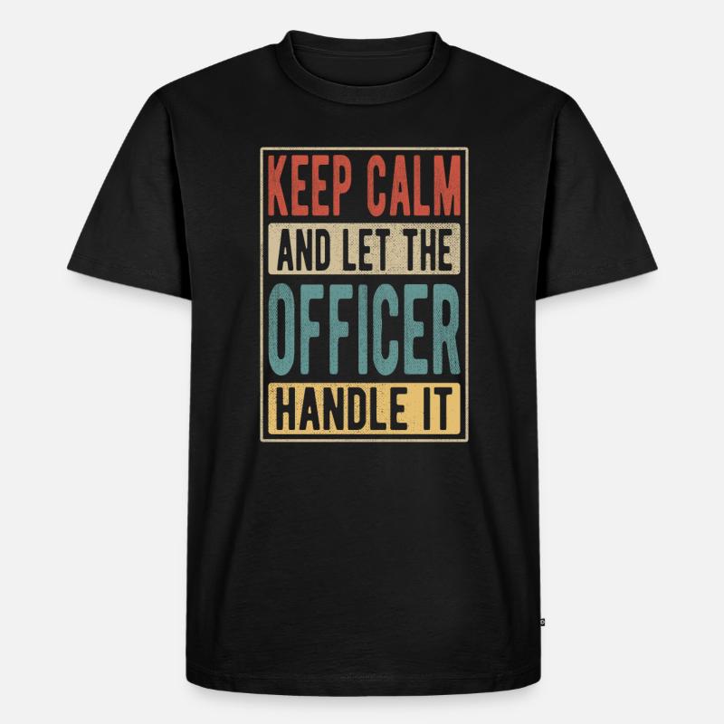 Offiziers-Retro-Geschenk - Männer Premium Bio T-Shirt - Schwarz