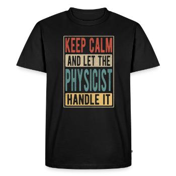 Physicist Retro Gift - Men's Premium Organic T-Shirt - black - Front - Nico (187cm)