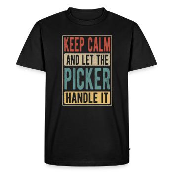 Picker Rétro Cadeau - T-shirt Premium bio Homme - noir - Devant - Nico (187cm)
