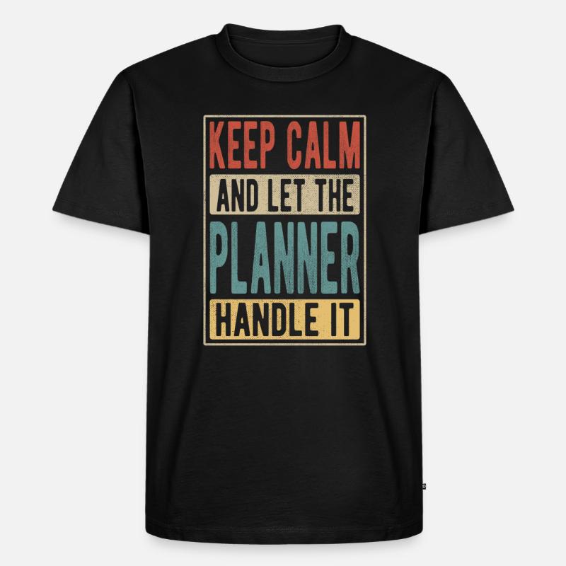 Planer Retro Geschenk - Männer Premium Bio T-Shirt - Schwarz