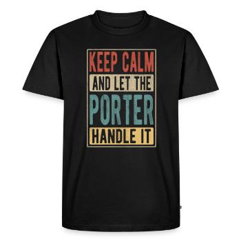 Cadeau rétro Porter - T-shirt Premium bio Homme - noir - Devant - Nico (187cm)