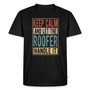 Roofer Retro Gift - Men's Premium Organic T-Shirt - black - Front - Nico (187cm)