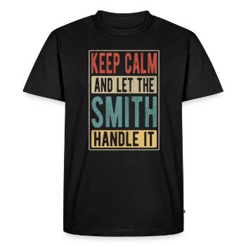Smith Retro Geschenk - Männer Premium Bio T-Shirt - Schwarz - Vorne - Nico (187cm)