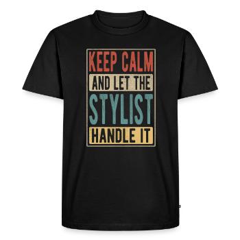 Styliste Retro Cadeau - T-shirt Premium bio Homme - noir - Devant - Nico (187cm)