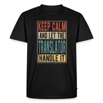 Translator Retro Gift - Men's Premium Organic T-Shirt - black - Front - Nico (187cm)