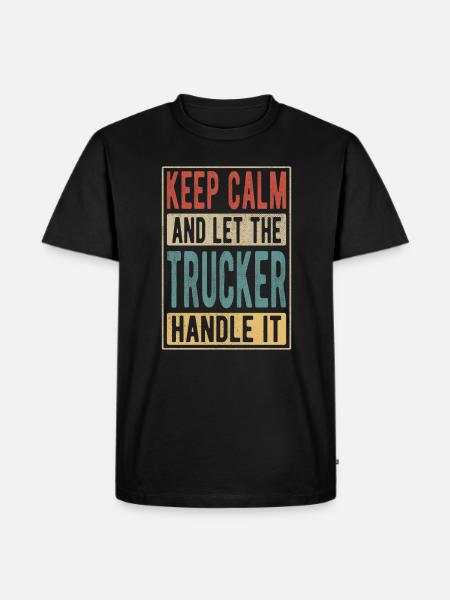 Trucker Retro Gift - Men's Premium Organic T-Shirt - black