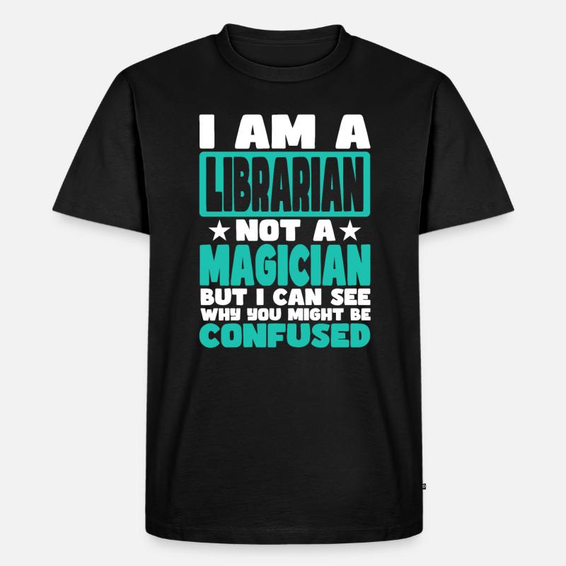 Bibliothekar - Männer Premium Bio T-Shirt - Schwarz