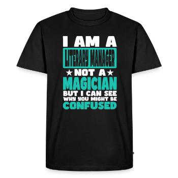 Literary Manager - Men's Premium Organic T-Shirt - black - Front - Nico (187cm)