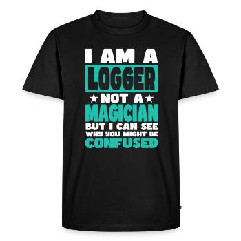 Bûcheron - T-shirt Premium bio Homme - noir - Devant - Nico (187cm)