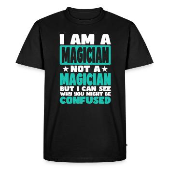 Magician - Men's Premium Organic T-Shirt - black - Front - Nico (187cm)