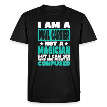 Facteur - T-shirt Premium bio Homme - noir - Devant - Nico (187cm)