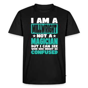 Millwright - Men's Premium Organic T-Shirt - black - Front - Nico (187cm)