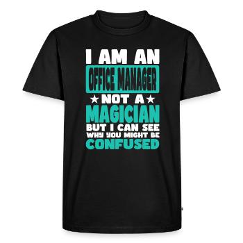 Office Manager - Men's Premium Organic T-Shirt - black - Front - Nico (187cm)